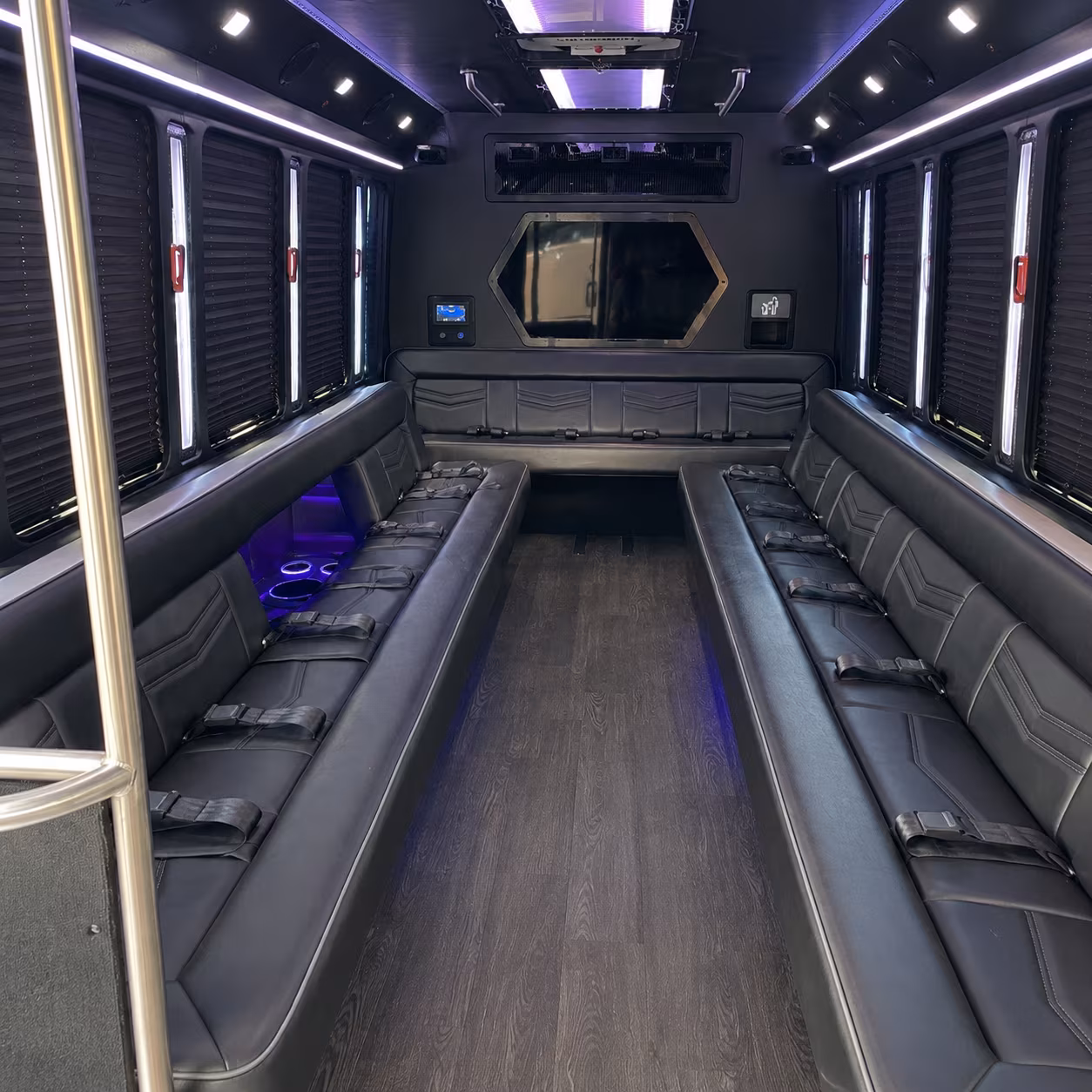 fremont 18 passenger party bus interior