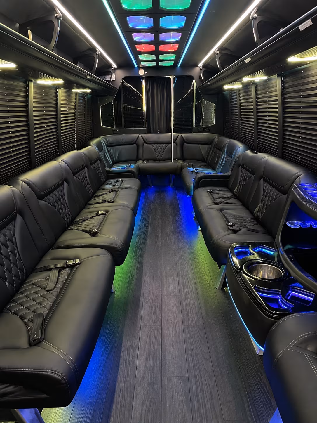 fremont 20 passenger party bus interior