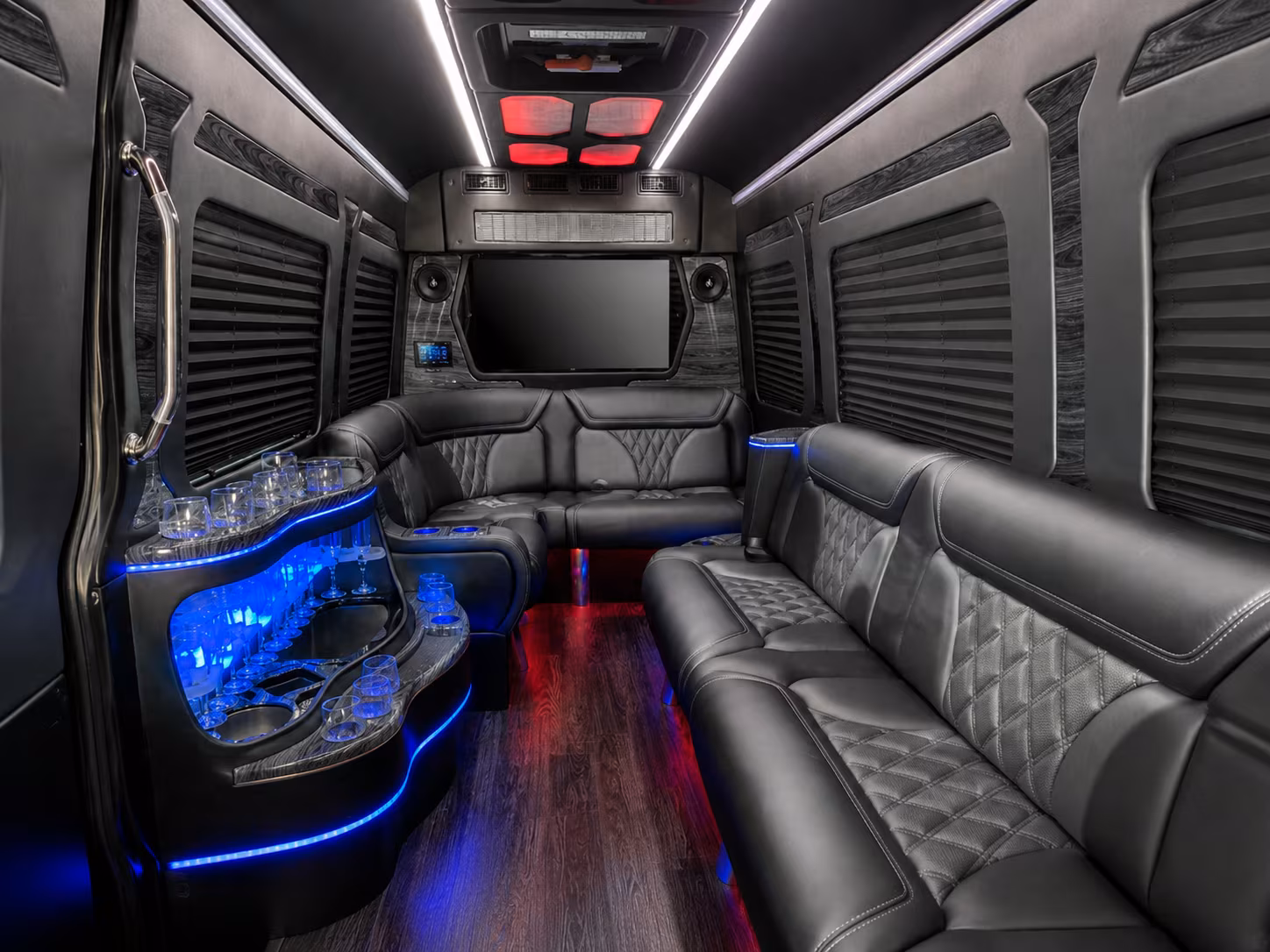 fremont 25 passenger party bus interior