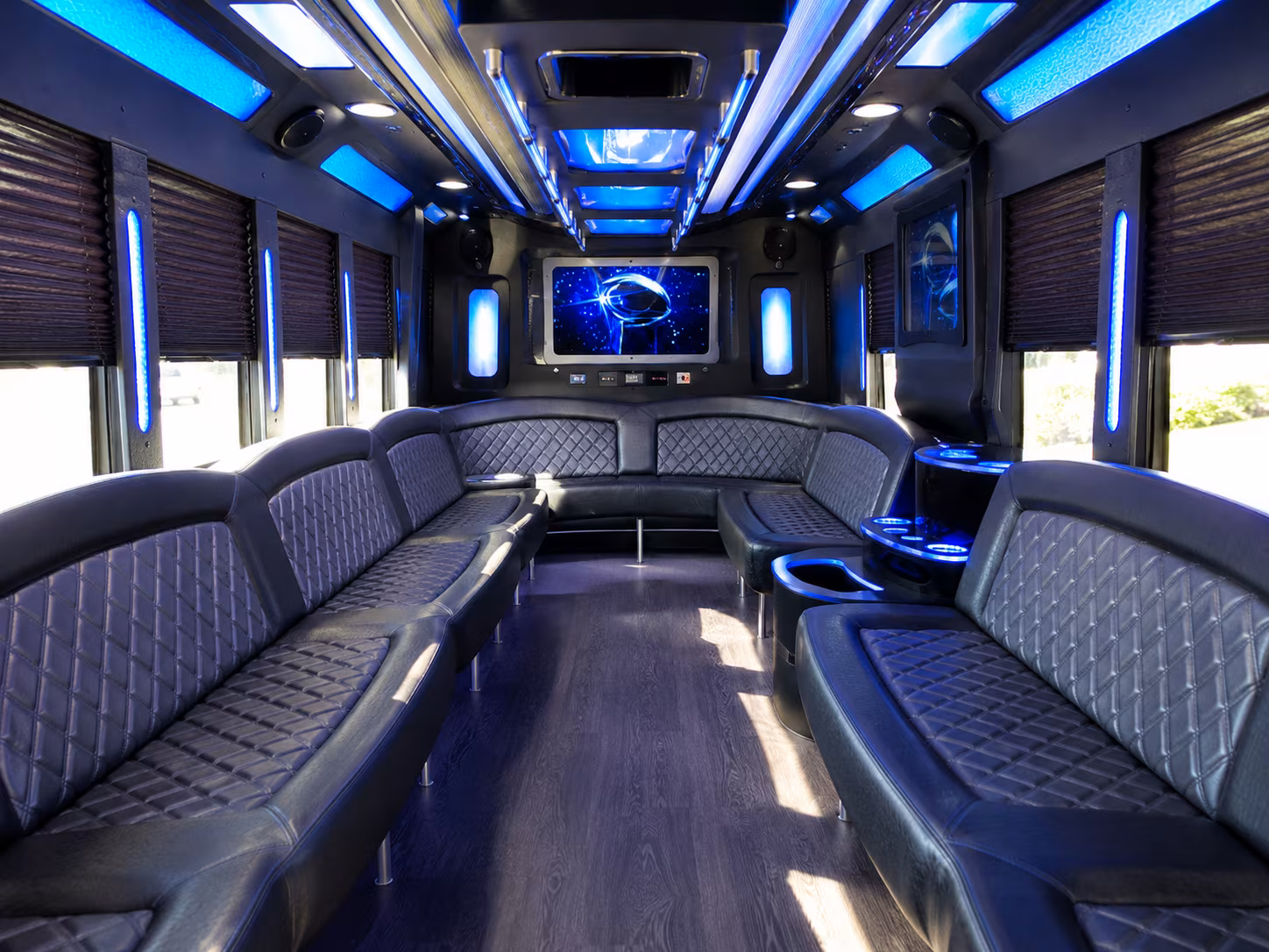 fremont 28 passenger party bus inside