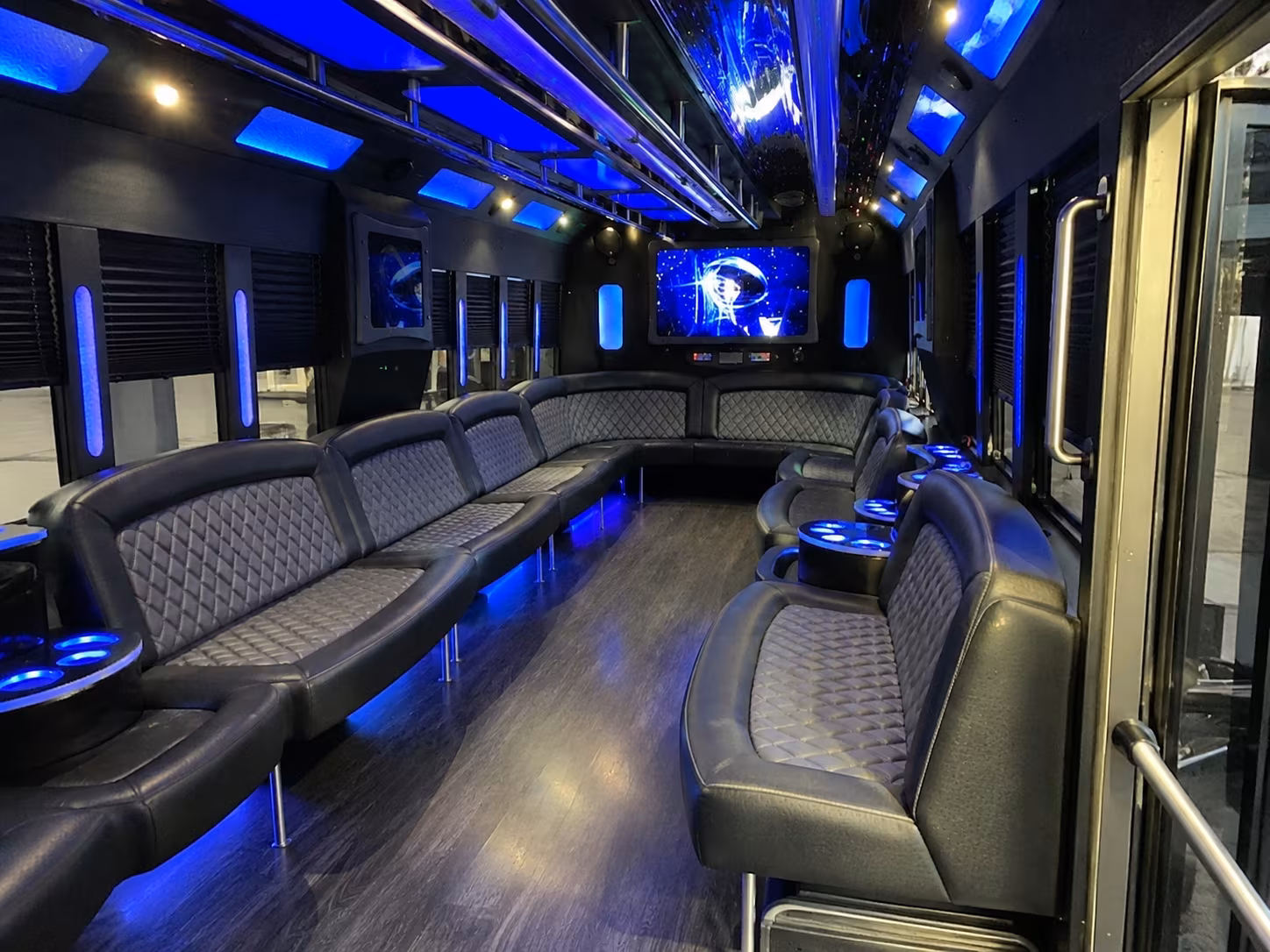 fremont 28 passenger party bus interior