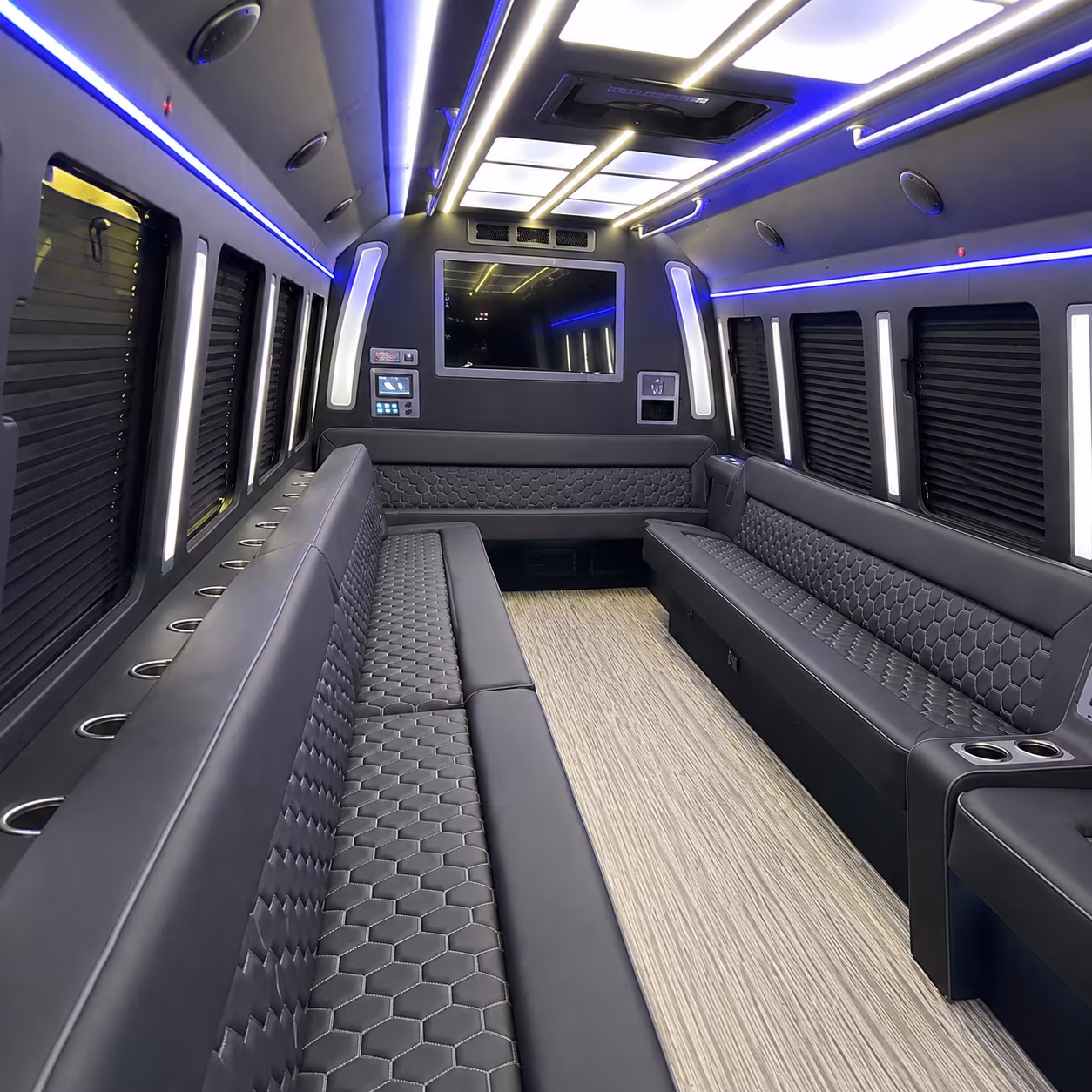 fremont 40 passenger party bus inside